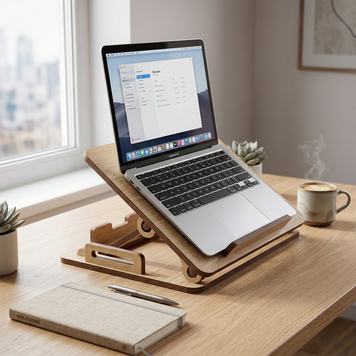 Katlanabilir Ahşap Laptop Yükseltici ve Kitap Okuma Standı